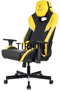 Кресло игровое Knight Thunder 5X черный/желтый эко.кожа крестов. металл