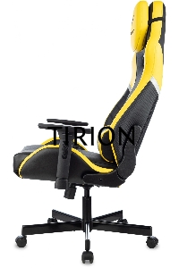Кресло игровое Knight Thunder 5X черный/желтый эко.кожа крестов. металл