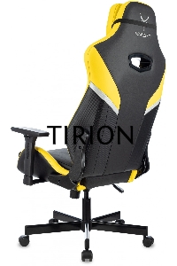 Кресло игровое Knight Thunder 5X черный/желтый эко.кожа крестов. металл