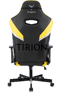 Кресло игровое Knight Thunder 5X черный/желтый эко.кожа крестов. металл