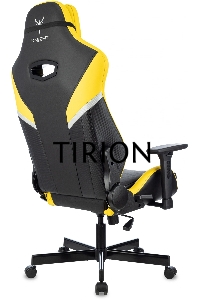 Кресло игровое Knight Thunder 5X черный/желтый эко.кожа крестов. металл