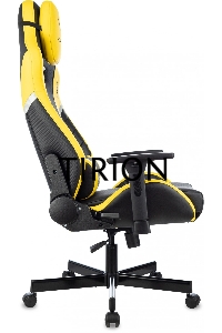 Кресло игровое Knight Thunder 5X черный/желтый эко.кожа крестов. металл