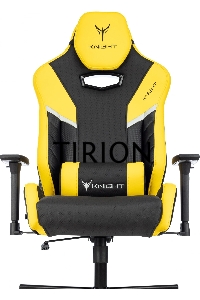 Кресло игровое Knight Thunder 5X черный/желтый эко.кожа крестов. металл