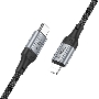 Кабель Hoco X102 Fresh iP USB Type-C (m)-Lightning (m) 1м черный коробка