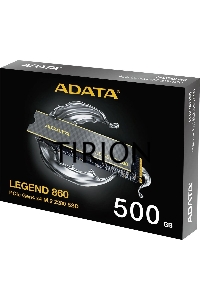 Накопитель SSD ADATA LEGEND 860, 500Gb, PCIe 4.0 x4, M.2 2280, NVMe, R/W 5000/3000, с радиатором