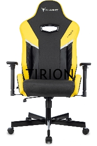 Кресло игровое Knight Thunder 5X черный/желтый эко.кожа крестов. металл