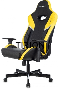 Кресло игровое Knight Thunder 5X черный/желтый эко.кожа крестов. металл