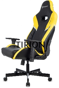 Кресло игровое Knight Thunder 5X черный/желтый эко.кожа крестов. металл