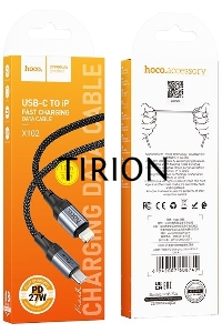 Кабель Hoco X102 Fresh iP USB Type-C (m)-Lightning (m) 1м черный коробка