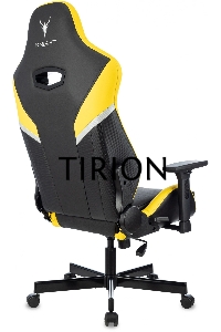 Кресло игровое Knight Thunder 5X черный/желтый эко.кожа крестов. металл