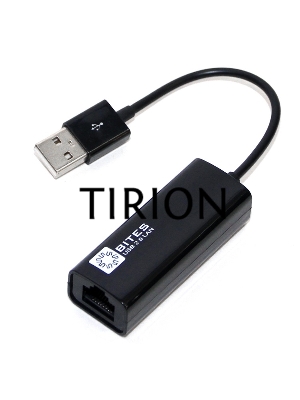 Адаптер USB Ethernet Кабель-адаптер USB2.0 -> RJ45 10/100 Мбит/с, 10см. 5bites UA2-45-02BK