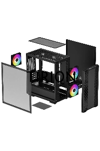 Компьютерный корпус DeepCool CC360 ARGB (R-CC360-BKAPM3-G-1) (mATX, без БП, 2xUSB, с окном)