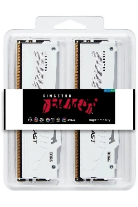 Оперативная память Kingston Fury Beast White RGB, DDR5, 64GB (2x32GB), 6000MHz, CL36, с радиаторами, RGB, белый