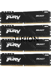 Оперативная память Kingston Fury Beast, DDR4, 64GB (4x16GB), 3600MHz, CL18, радиатор, чёрный