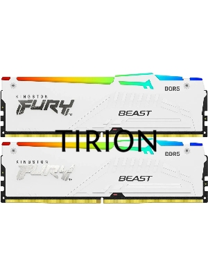 Оперативная память Kingston Fury Beast White RGB, DDR5, 64GB (2x32GB), 6000MHz, CL36, с радиаторами, RGB, белый