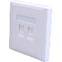 Панель Suprlan 10-0334-1, лицевая со шторкой 80x80, 2xKeystone ABS пластик, белый