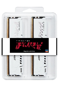 Оперативная память Kingston Fury Beast, DDR5, 32GB (2x16GB), 6000MHz, CL30, с радиатором, белый