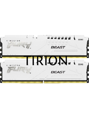 Оперативная память Kingston Fury Beast, DDR5, 32GB (2x16GB), 6000MHz, CL30, с радиатором, белый