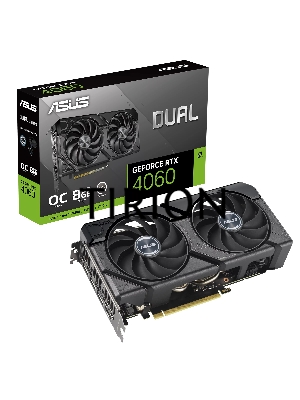 Видеокарта Asus DUAL-RTX4060-O8G-EVO NVIDIA GeForce RTX 4060 8Gb PCI-E 4.0  128bit GDDR6 2505/17000 HDMIx1 DPx3 HDCP Ret