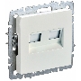 Розетка компьютерная двойная IEK BRITE РК10-2-БрЖ кат.5E RJ45 жемчуг