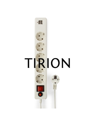 Сетевой фильтр Гарнизон 5р, 10А, 2xUSB, 1.8м, ур.защиты 4, белый, пакет