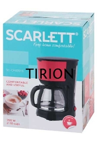 Кофеварка капельная Scarlett SC-CM33013 красный/черный, исп. кофе - молотый, 1.25 л, 750 Вт.