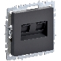 Розетка компьютерная двойная IEK BRITE РК10-2-БрГ RJ45 кат.5E графит