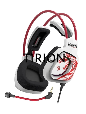 Наушники с микрофоном A4Tech Bloody G575 Naraka белый/красный 2м мониторные USB оголовье (G575 NARAKA)