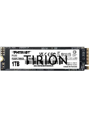 Накопитель SSD Patriot P320, 1Tb, PCIe 3.0 x4, M.2 2280, NVMe, R/W 3000/2200