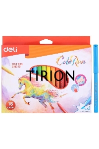 Фломастеры Deli EC10010 ColoRun Вентилируемый 18цв. коробка с европодвесом