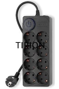 Сетевой фильтр Ippon BK-8-EU-3-16-B 3м (8 розеток) черный (коробка)