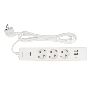 Бытовой удлинитель PowerCube, 3р с/з вык.,3USB, 3500 Вт, 16А, 1.9 м, 3*1,0 (белый) PC-5-2M