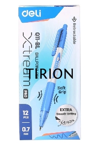 Ручка шариков. автоматическая Deli X-tream EQ11-BL синий мет./синий d=0.7мм син. черн. резин. манжета