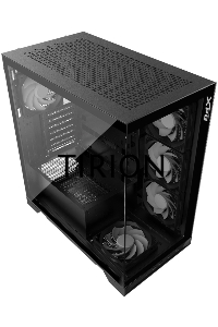 Компьютерный корпус XPG INVADER X BLACK (INVADERXMT-BKCWW) Mid-Tower Gaming ATX PC Case with Panoramic View, Tempered Glass Panels, and RGB Lighting Black