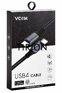 Кабель Thuderbolt4/ USB4 Type C, 5K@60Hz, 40GBps, PD 100W, 5A, VCOM, 1.2м <CU540M-1.2M>