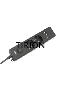 Бытовой удлинитель PowerCube, 2р с/з вык.,3USB, 3500 Вт, 16А, 1.9 м, 3*1,0 (черный) PC-5B-2M