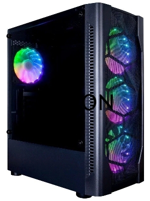 Компьютерный корпус 1STPLAYER D4-BK-4G6 DK D4 BLACK / ATX, tempered glass, metal mesh / 4x 120mm LED fans inc. / D4-BK-4G6