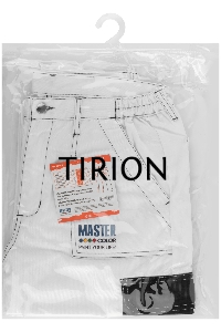Брюки рабочие Master Color 30-8012 белые, эластичный пояс, 6 карманов, размер L