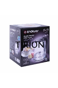 Чайник электрический Endever Skyline KR-345G стальной/черный, 2200 Вт, 1,8 л, сталь/стекло, 12 шт/уп.