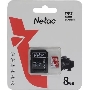 Карта памяти Netac P500 ECO MicroSDHC 8GB C10 [NT02P500ECO-008G-R], с адаптером