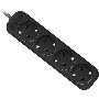 Удлинитель Defender M418 чёрный, 1.8 м, EURO, 4 розетки, 2200 Вт