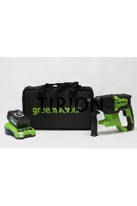 Перфоратор аккумуляторный бесщеточный GreenWorks GD24SDS2K4,  2 ДЖ, 24V, c 1хАКБ 4 Ач и ЗУ в сумке (3803007UB)