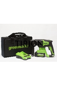 Перфоратор аккумуляторный бесщеточный GreenWorks GD24SDS2K4,  2 ДЖ, 24V, c 1хАКБ 4 Ач и ЗУ в сумке (3803007UB)
