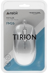 Мышь проводная A4Tech Fstyler FM26 серебристый, 1600 dpi, USB, кнопки - 4
