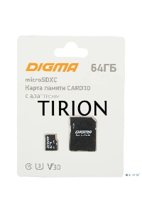 Флеш карта microSDXC 64Gb Class10 Digma CARD30 + adapter