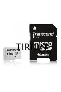 Флеш карта Micro SecureDigital 64Gb Transcend Class 10 TS64GUSD300S-A{MicroSDXC Class 10 UHS-I, SD adapter}