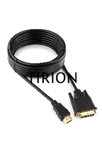 Кабель HDMI-DVI Cablexpert CC-HDMI-DVI-15, 19M/19M, single link, медь, позол.разъемы, экран, 4.5м, черный, пакет