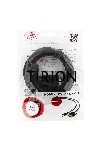 Кабель HDMI-DVI Cablexpert CC-HDMI-DVI-15, 19M/19M, single link, медь, позол.разъемы, экран, 4.5м, черный, пакет