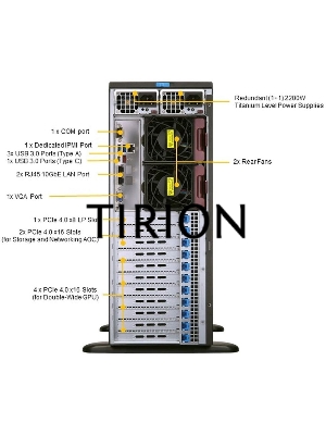 Серверная платформа Supermicro SYS-740GP-TNRT 4U noCPU(2)3rd GenScalable/TDP 270W/no DIMM(16)/ SATARAID HDD(8)LFF/2x10GbE/2x2200W