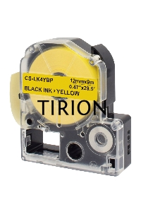 Картридж ленточный Cactus CS-LK4YBP черный шрифт, желтый фон (12 мм, 9 м) для Epson LW300/LW400/LW700/LW600P/LW1000P/K400/Z700/Z900